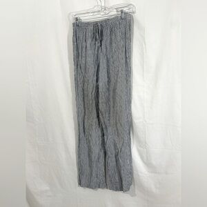 Vintage coastal grandma Gingham Linen Blend Wide Leg Pants Women’s Medium